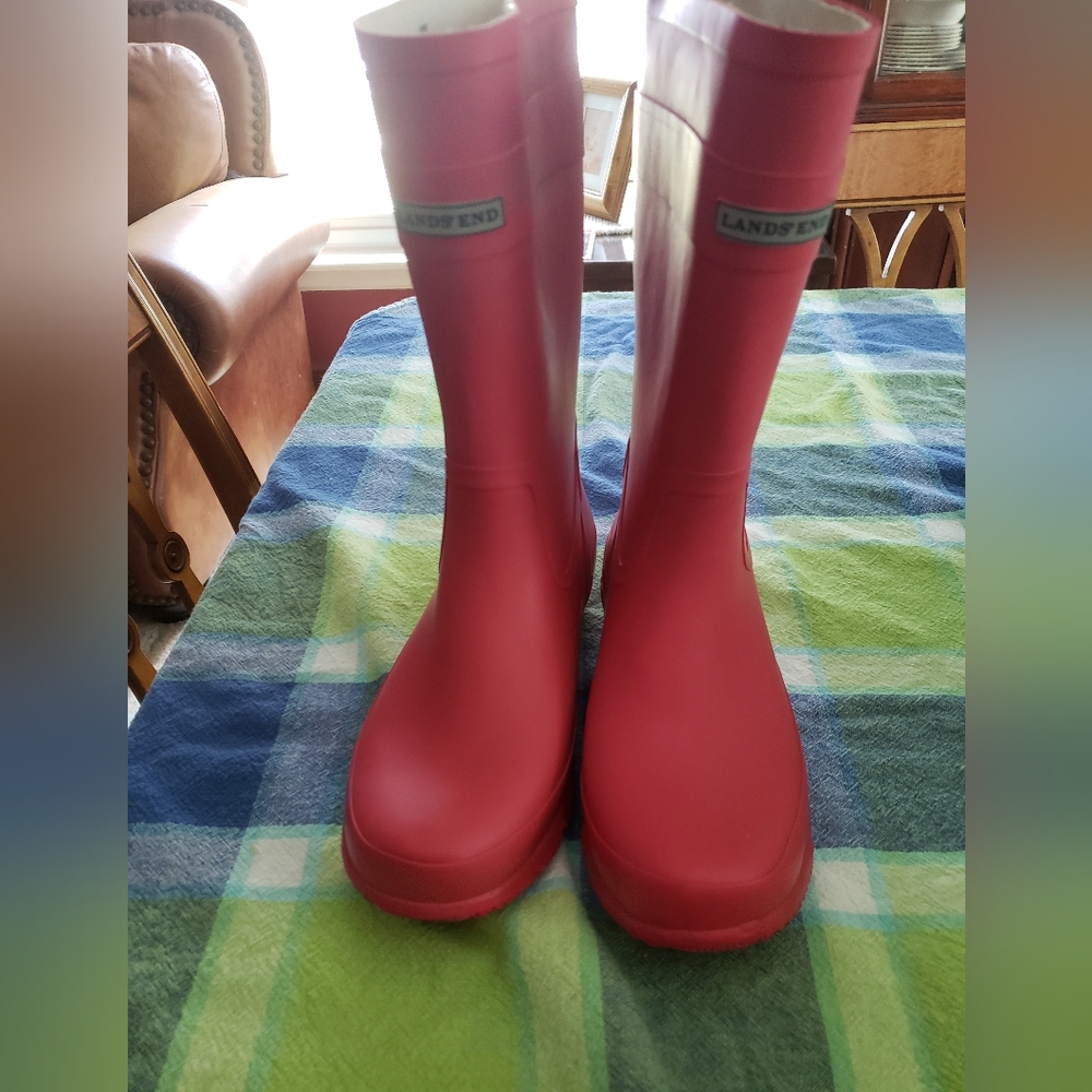 Lands' End Girls Pink Rain Boots 4M